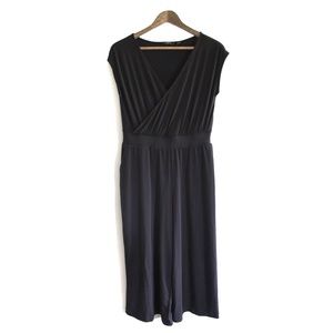 G by Giuliana Black Short Sleeve Wrapped Wide Leg Jumper Small Peite